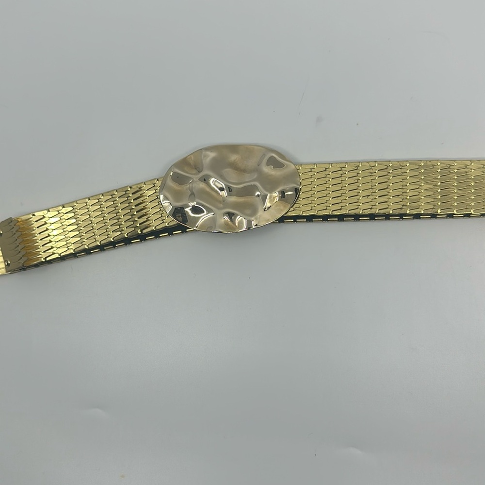 Vintage goldtone fish scale stretch melt belt